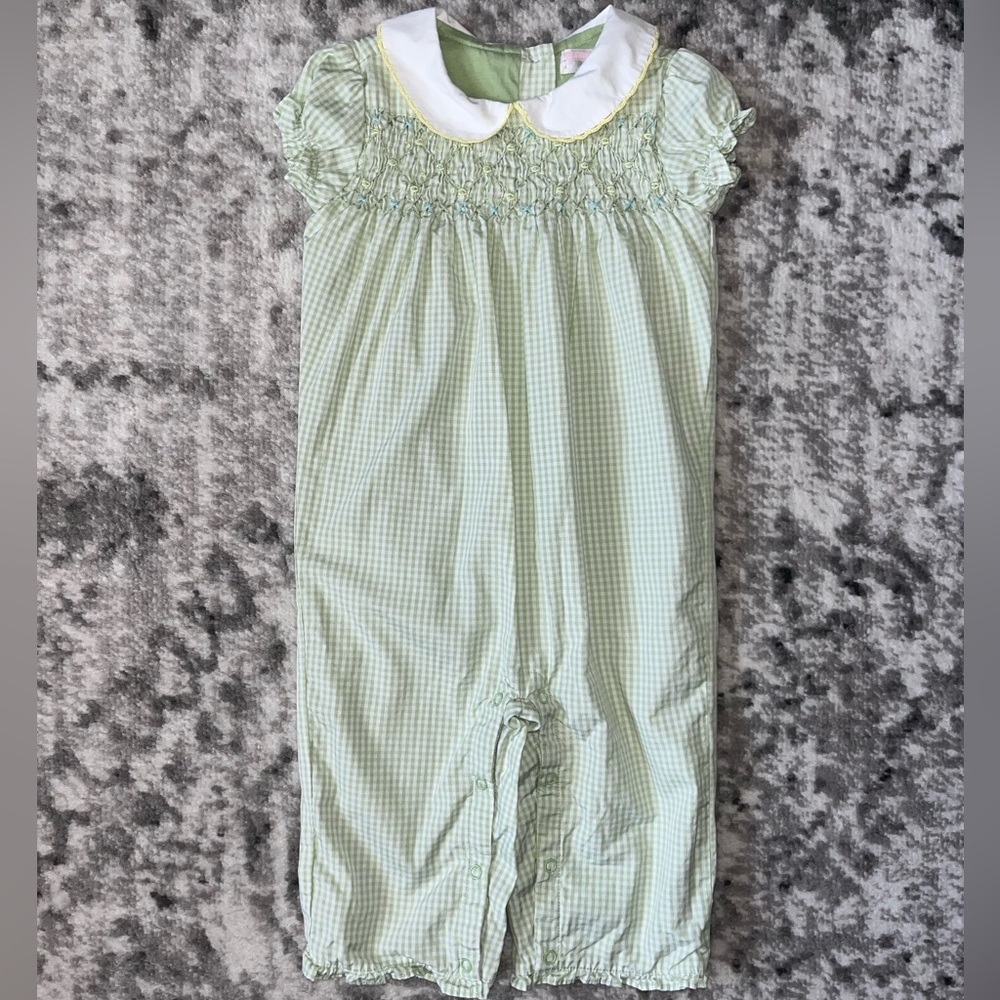 Janie and Jack Gingham Jumpsuit